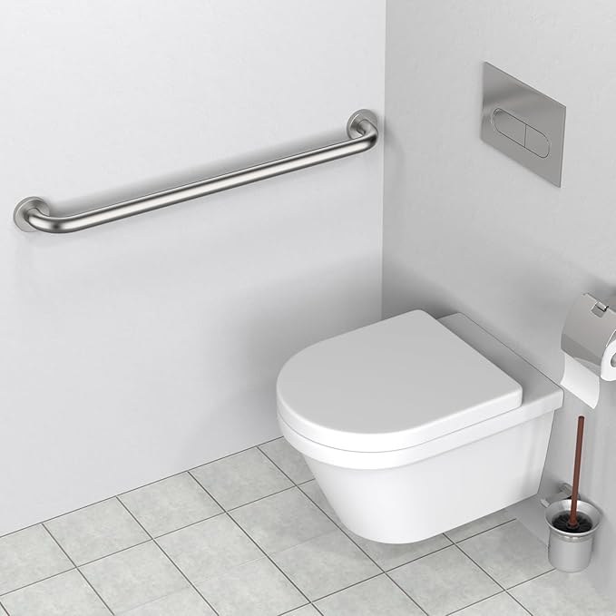 2 Pack 32 Inch Shower Grab Bars Satin Brushed Nickel, ZUEXT SUS304 Stainless Steel Bathroom Shower Balance Bar, Safety Hand Rail Support,Handicap Elderly Senior Assist Bath Grab Handle(1.25" Diameter)