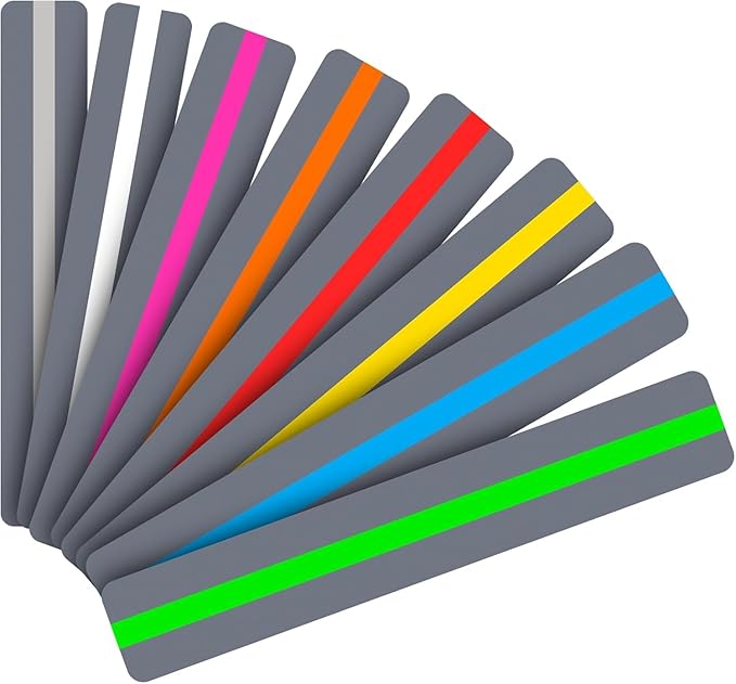 Guided Reading Strips/Colored Overlay/Highlight Strips/Highlighter/Bookmark/Assorted Colors Help with Dyslexia for Children and Teacher Supply Assistant (24 Pack)