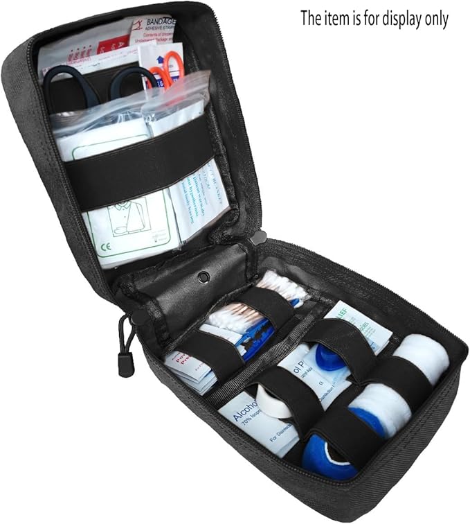 GHFY First Aid Pouch EMT IFAK Medical Pouchs, Tactical MOLLE Utility Empty Pouch (Black)