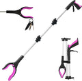 Grabber Reacher Tool for Seniors, 36" Foldable Reacher Grabbers Pickup Stick with Anti-Slip 360° Rotating Jaw, with Magnet for Disabled, After Surgery Recovery (Pink, 36Inch 1 Pack)
