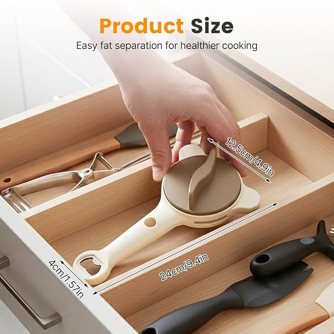 2026 Upgrade 4 in 1 Jar Opener, Multi-function Can & Bottle Caps Opener for Seniors & Weak Hands, Adjustable Stainless Steel Lid Remover for Kitchen Canned Goods (Beige)