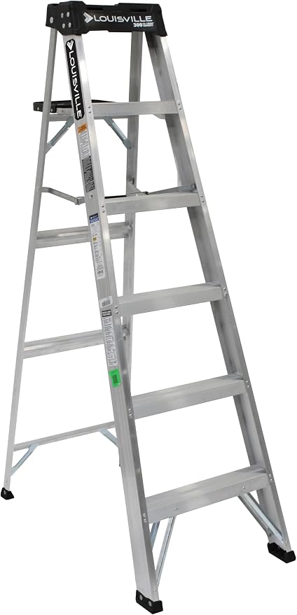 Louisville Ladder 6-Foot Aluminum Step Ladder, 300-Pound Load Capacity, Type IA, AS3006
