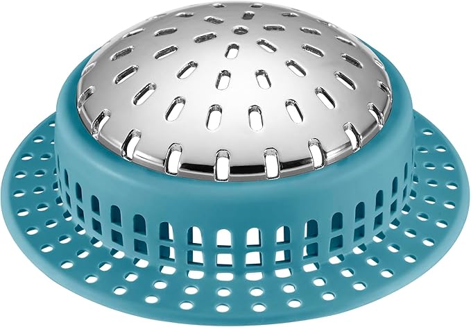Aluvor Bathtub Drain Hair Catcher Shower Drain Cover Sink Drain Protector for Pop-Up & Regular Drains, Sky Blue