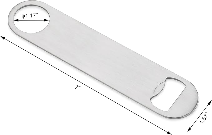 New Star Foodservice 533401 Stainless Steel Flat Bottle Opener, 7-Inch