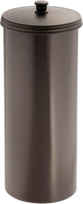 iDesign Freestanding Bathroom Toilet Paper Storage Holder with Lid for 3 Extra Rolls, Bronze