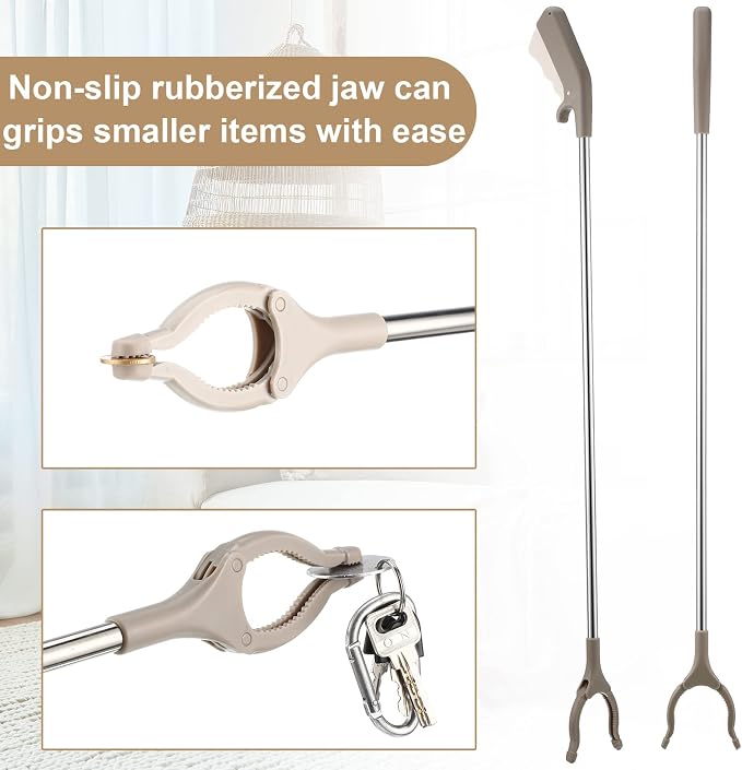 12 Pieces Reacher Grabber Tool Heavy Duty Grabbers Bulk for Elderly Grab Reaching Trash Picker 360 Nonslip Claw Grabber Mobility Aid Reaching Assist Pick up Grab Tool(32.7 Inch)