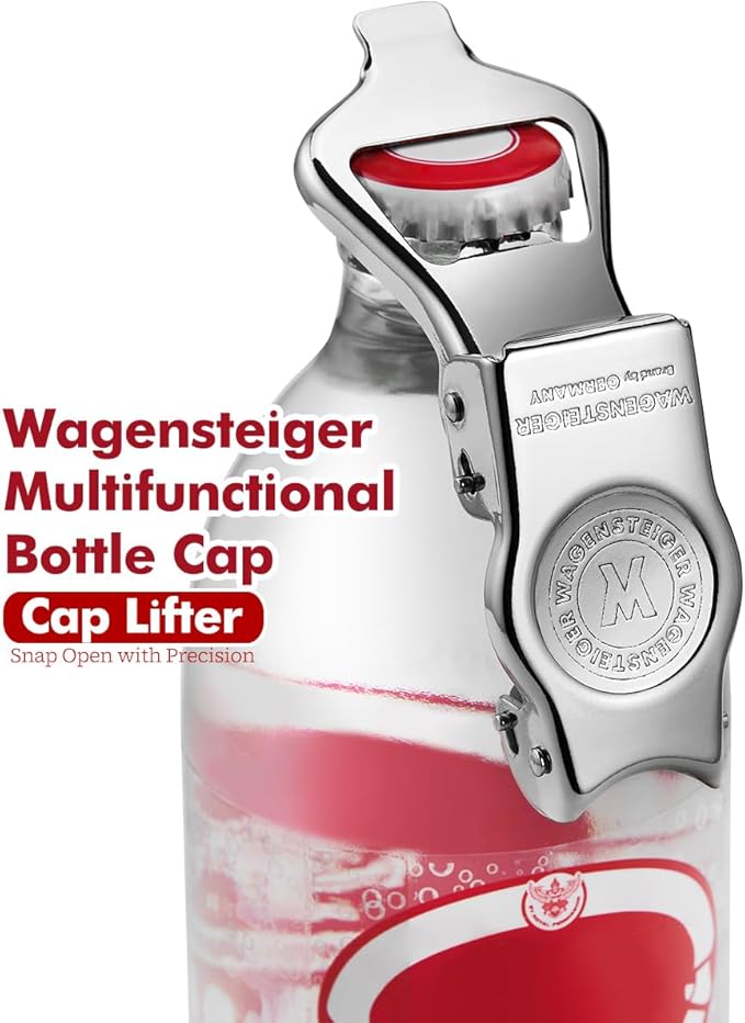 WAGENSTEIGER SUS304 Stainless Steel 3-in-1 Bottle Opener | Bottle Replacement Cap for Soda & Beer | Carbonated Drink Resealer | Soda Can Tab Opener | Stainless Multi-Use Beverage Tool