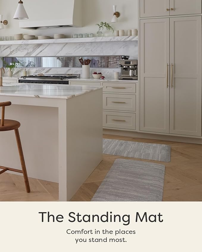 House of Noa Nama Standing Mat – Anti-Fatigue Kitchen Mats for Floor, Cushioned & Non-Slip Kitchen Comfort Mat for Standing, Thick Foam Anti-Fatigue Mat for Kitchen & Workspaces, Aspen Dove 30" x 72"