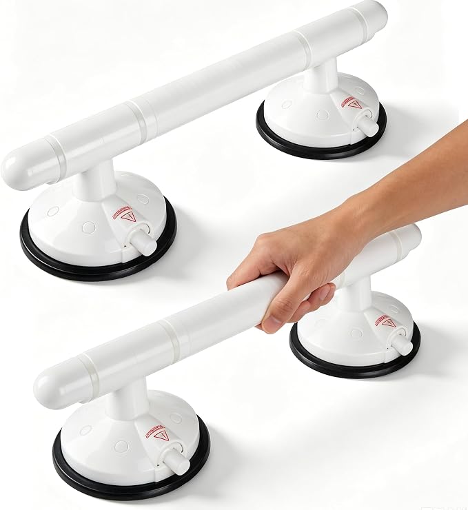 14.5inch Upgrade Suction Shower Grab Bar, Portable Shower Handle Bar Suction Grip Bar Bathtub Handle with Strong Hold Suction Cup Fitting and Rapid Release for Bathroom 1 Pack