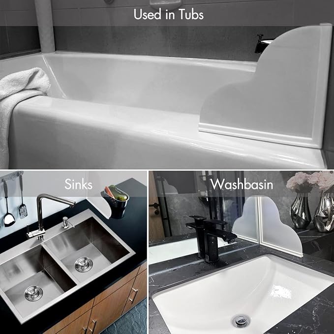Spidfee Shower Splash Guard Kit, Large Splash Guards for Bathtub Waterproof Self-Adhesive Shower Corner Guards to Keep Water in Shower or Bath, Pack of 2 (9.25 x 9.25 inches)