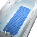 Anti Slip Extra Long Bathtub and Shower mat 39" x 16", Wet Floor Non-Slip for Elderly & Kids Bathroom, 30% Longer Bathtub Mats, 200 Suction Cups, Drain Holes, Machine Wash (Clear Blue)