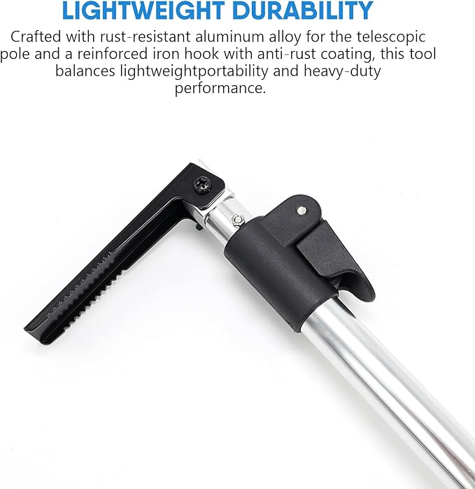 HUAALIUCHE Telescopic 5FT Pickup Truck Cargo Retriever Hook, Multi-Use Extendable Retriever Tool, Long Reach Cargo Grabber for Truck Bed Accessories