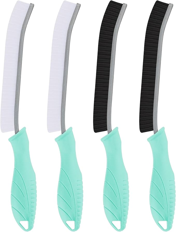 TQRR Toilet Brush, 4Pcs Bathroom Cleaning Brush, Toilet Scrubber, Deep Toilet Bowl Brush with Hanging Hole, Multifunctional Gap Cleaning Brush, Bristles for Kitchen Sinks, Tub,Shower (4, Mint)