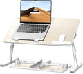 Laptop Desk for Bed, SAIJI Lap Desks Bed Trays for Eating Writing, Adjustable Computer Laptop Stand, Foldable Lap Table in Sofa and Couch（20.5x11.8 Teak