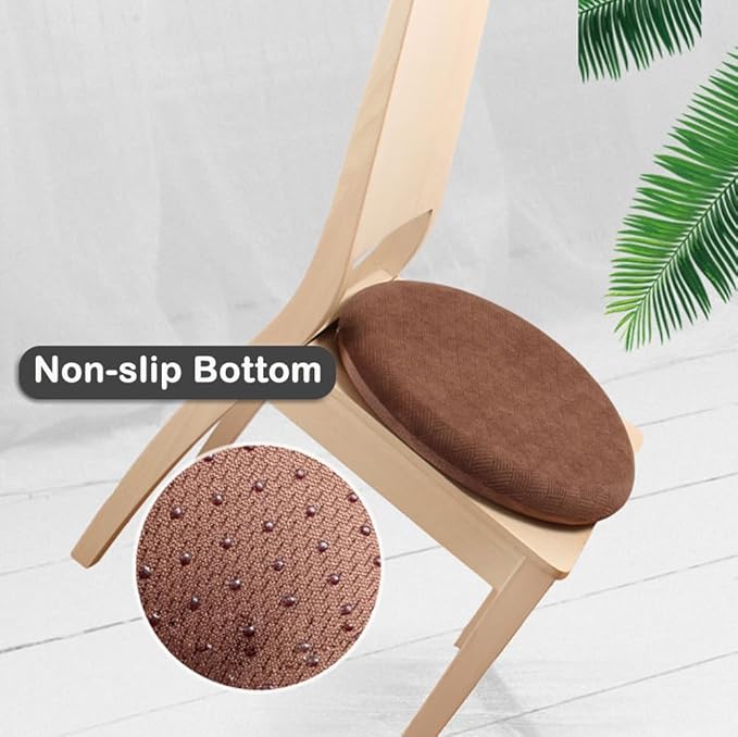 Sigmat Memory Foam Seat Cushion Anti-Slip Soft Round Chair Pad 18 Inch Geometric