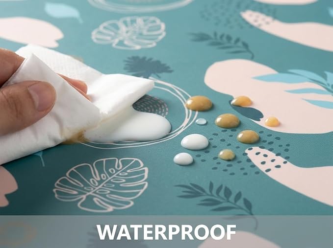 Splat Mat for Under High Chair/Arts/Crafts, WOMUMON Washable Spill Mat Waterproof Anti-Slip Floor Protector Splash Mat, Messy Mat and Table Cloth