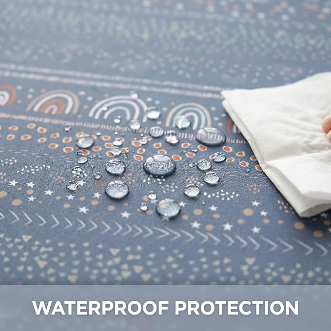 Splat Mat for Under High Chair/Arts/Crafts, WOMUMON 51" Waterproof Spill Mat Washable Non-Slip Floor Protector Splash Mat, Messy Mat and Table Cloth