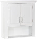RiverRidge Somerset Two-Door Bathroom and Laundry Wall Mount Storage Medicine Cabinet with Open and Adjustable Shelf - White | Two-Door