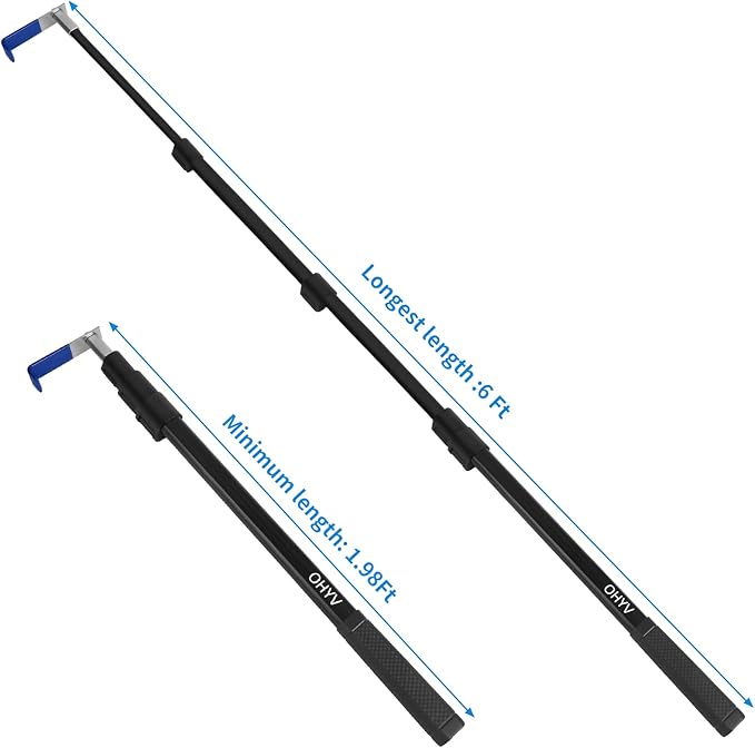 6FT Truck Cargo Grabber Telescoping Truck Bed Retriever Tool Multi-Use Truck Bed Tool Truck Accessori Extendable Reaching Tool Suited for Pickup Trucks SUVs Trailers RVs Boats Garages or Homes