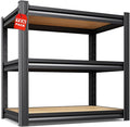 Set of 10 Garage Shelving,3 Tier Garage Storage Shelves,Adjustable Heavy Duty Metal Shelving Units and Storage Large Rack,Utility Steel Shelf For Shop Warehouse Industrial Pantry Basement 33"x35"x16"