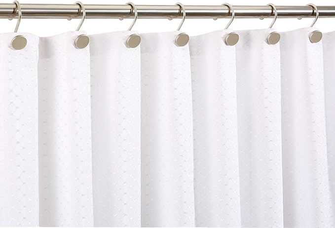 CHICTIE Nickel Shower Curtain Hooks, Rustproof Shower Curtain Rings for Bathroom, Metal Shower Hooks for Shower Curtain Rod, Modern Decorative Shower Curtain Hangers Set of 12, Round Heavy Duty Design