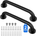 2 Pack Shower Grab Bar, Stainless Steel Bathroom Grab Bar, Shower Handle, Bath Handle, Grab Bars for Handicap Elderly Seniors Bathroom Safety Grab Bar (18 Inch，Black)