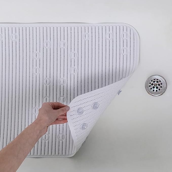 Duck Brand Clorox Cushioned Shower Mat, Non Slip Bathtub Mat with Suction Cups, 17 Inches x 36 Inches, White, 2 Pack