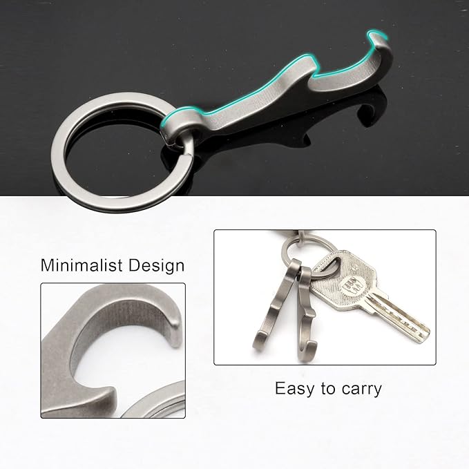 Titanium Keychain Beer Bottle Opener, Pocket Portable Small Size Key Ring Can Opener