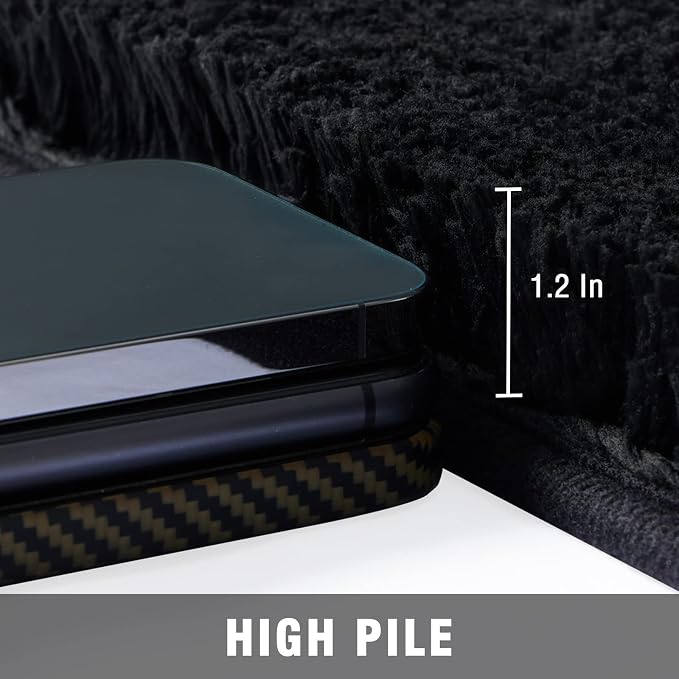TECHMILLY Super Soft Shaggy Bathroom Rugs, Absorbent Thick Non Slip Microfiber Bath Rugs, Quick Dry Machine Washable Bath Mat for Bathroom Floor, Bathtub and Shower 20"x32"