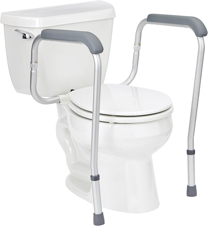 Medline Toilet Handle Safety Rail, Grab Bar for Bathroom, 26" to 31" Adjustable Height, 250-lb. Capacity