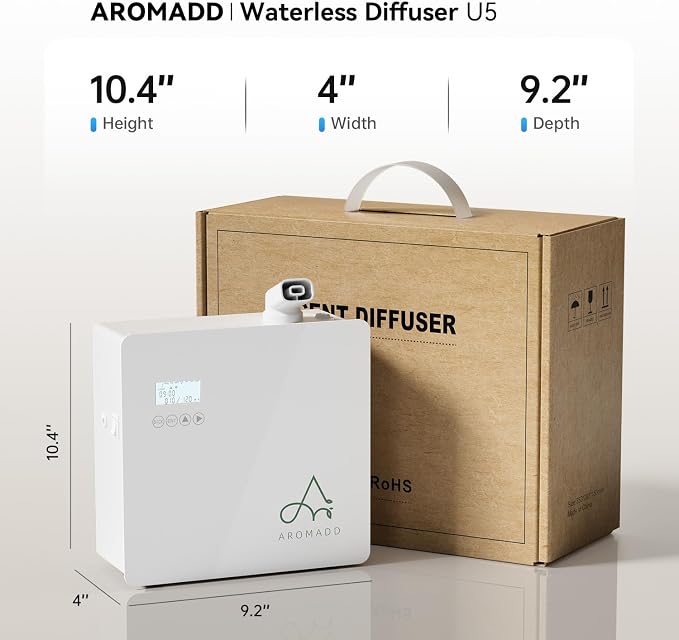 2025 Upgraded 3500 Sq.Ft Smart Scent Diffuser - HVAC System, Whole House Aroma & Hotel Collection Diffuser, Waterless Essential Oil Diffuser for Home Large Room, Cold Air Tech, 600mL (Pure White)