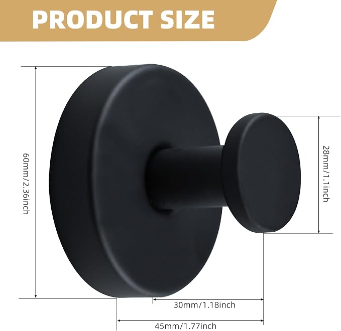 Suction Cup Shower Hooks for Inside Shower – 15 LB Heavy-Duty No-Drill Towel Hooks, Removable & Reusable for Towels, Robes & Loofah, Waterproof for Glass & Tile(4 Black)