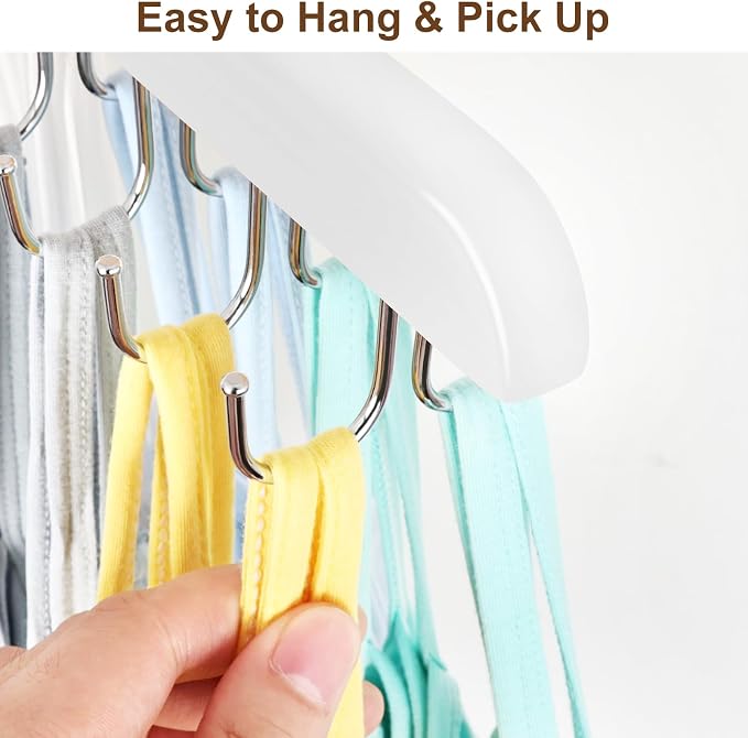 Resovo Bra Hanger for Closet, Tank Top Hanger 20 Hooks Capacity Foldable Wood Space Saving Hangers Closet Organizers and Storage for Dorm & Apartment for Tank Top, Bra, Scarf