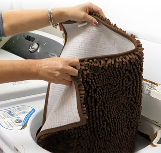 Muddy Mat® | Super Absorbent Door Mat Indoor, Microfiber Quick Dry Chenille Entryway Rug, Non-Slip Front Door Mat, Indoor Mats for Entryway, Machine Washable Pet Rug, Brown 59"x35"