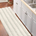Turquoize Non-Slip Kitchen/Bath Rug Runner Luxury Chenille Shaggy Bathroom Rug Mat Cream Bath Mat, Ultra Soft and Cozy, Super Absorbent Large Shaggy Rugs, Washable Carpet Kitchen Mats, 59"x20", Cream
