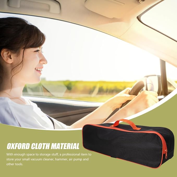 Car Tools Bag Utility Organizer with Handle for Portable Vacuum Cleaner Air Pump and Hand Tools 16.53 Inch Oxford Cloth Storage Pouch for Vehicle and Home