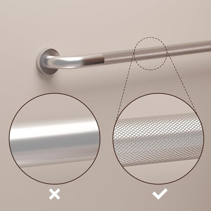 24 Inch Anti Slip Shower Grab Bar, Munzong 2 Pack Stainless Steel Bathroom Grab Bar, Brushed Nickel Knurled Bathroom Balance Bar,Safety Hand Rail Support Handicap Elderly Senior Assist Bath Handle