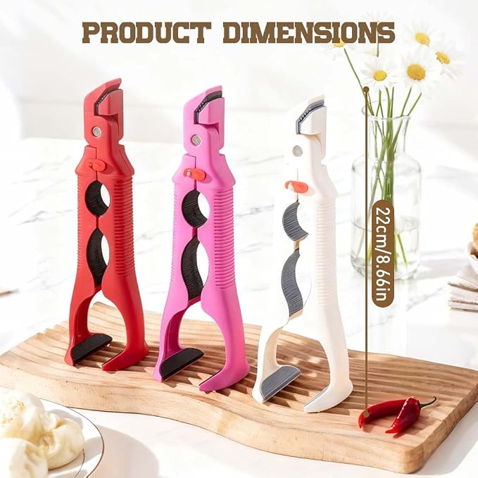 3-in-1 Hot Plate Gripper, 2025 NEW Multi-Angle Anti-Scald Bowl Holder Clip & Hot Plate Grabber Tool with Lock for Hot Bowl Cozy Holder, Hot Plate Gripper Tongs (White 2PCS)