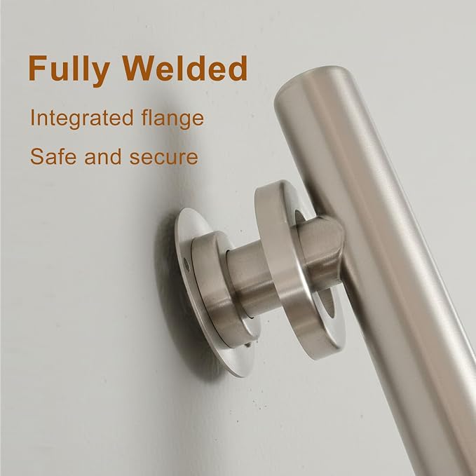 Handicap Grab Bars, Straight 2 Pack 24 Inch Shower Grab Bar for Seniors, 304 Stainless Steel ADA Grab Bars for Bathtubs and Showers, Safety Shower Handles for Elderly, Disabled (Polished Chrome)