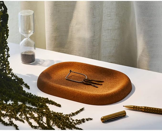 Craighill Little Cloud Tray - Decorative Catch-All Tray for Dresser, Nightstand & Entryway Table, Vanity Tray for Jewelry & Keys, Solid Cork Table Decor
