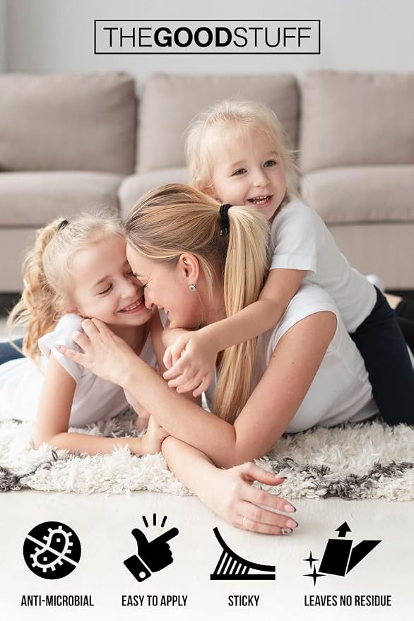 Anti Slip Rug Corner Grips - Four Pack - Quickly and Easily Secure Rugs and Runners to Laminate and Wooden Floors - by The Good Stuff