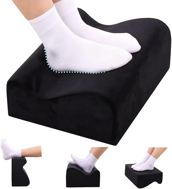 Foot Rest for Under Desk at Work,At Work Soft Ergonomic Footrest,Support Foot Pillow,Heel Chair,Leg Elevation Pillow,(Black)