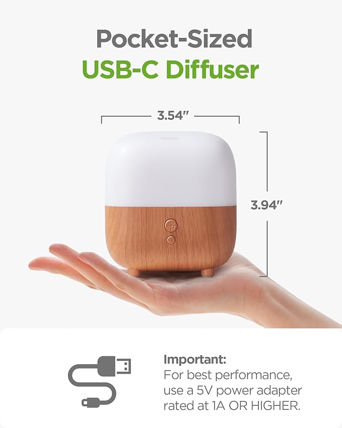 InnoGear 150ml Essential Oil Diffuser, 2 Pack 5-in-1 Diffusers for Home Scent 8 LED Color Aromatherapy Diffuser Air Desk Mini Humidifier Small Vaporizer Aroma Diffuser for Laptop Office, Medium