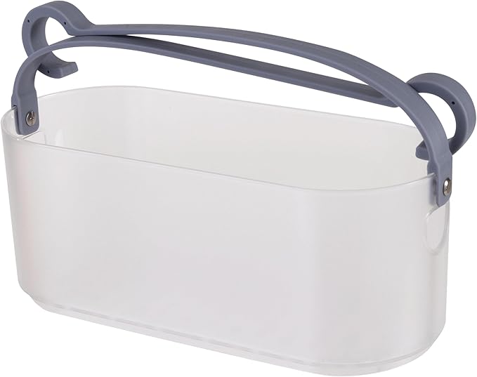 Bath Bliss 2 Way Deluxe Convertible Shower Caddy | Hang Over Shower Head or Shower Door | Bathroom Organization | Self Draining | Rust Resistant Plastic | Frost