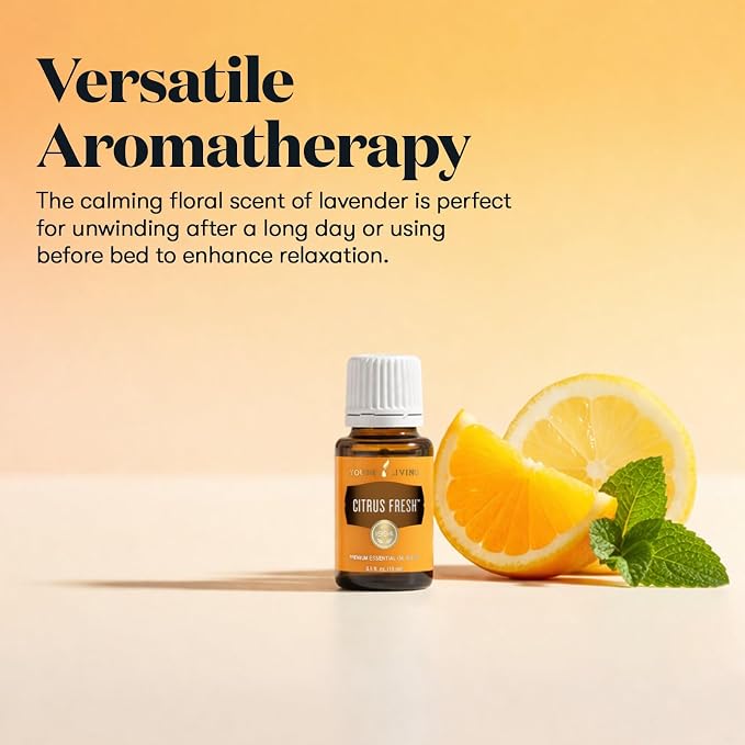 Young Living Citrus Fresh Essential Oil Blend | 15 ml | Bright Citrus Aroma with Orange, Grapefruit, Mandarin, Lemon & Spearmint | Essential Oil Blend for Diffusers, Aromatherapy & Everyday Use