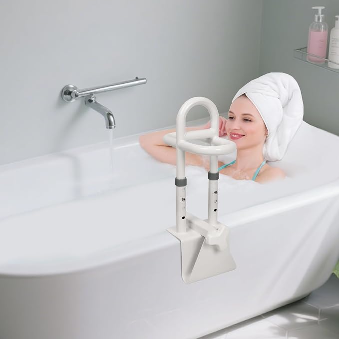 YEEGO DIRECT Bathtub Safety Rail, Height Adjustable Shower Bathtub Grab Bars for Seniors, Innovative Triple Grip Bathtub Handles for Seniors, Waterproof Frame, 300 LBS Weight