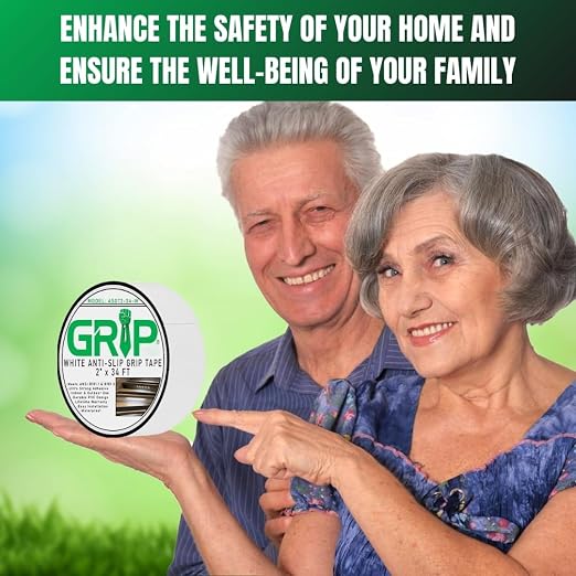 GRIP Anti Slip Tape - 80 Grit High Traction Non-Slip Tape for Stairs, Ramps, Floors, Indoor/Outdoor Use, Easy Cut & Apply, Durable for Heavy Traffic Areas (2" x 34')