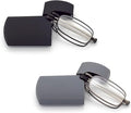 HIGHLIKE Hard Cases Folding Reading Glasses, Pocket Wallet Purse Compact Spring Hinge Readers, Transparent Clear Lens