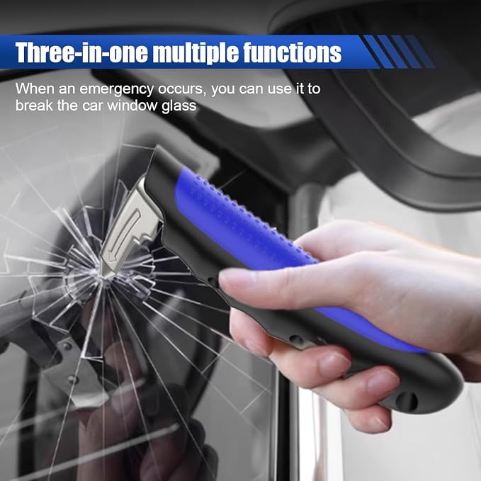 KITUREK Car Handle Assist, Multifunction Auto Door Assist, Elderly & Handicapped Support, Window Breaker Emergency Tool, Grab Bar (Blue 1 PC)