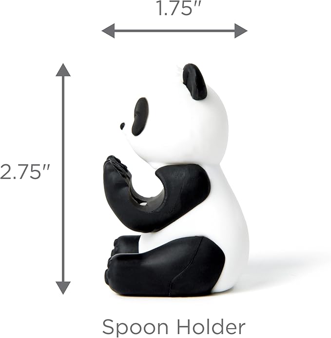 Panda Spoon Rest for Stove Top – Silicone Pot Clip Utensil Holder & Lid Lifter – Funny Kitchen Gadget, Unique Panda Bear Gifts for Women – 1.75" x 2.75"
